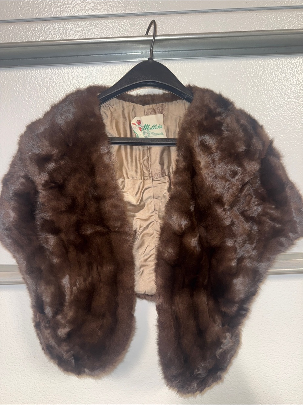 Vintage Mallek’s Genuine Mink Fur Stole Cape Dark Brown Vancouver